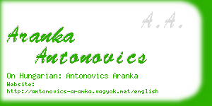 aranka antonovics business card